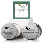 Shampoo Bar and Conditioner with Travel Tins | Rosemary, Biotin, Castor Oil | Growth, Volume, Thickening | For Thinning Hair | USA 2-pk