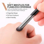 DUcare Nose Contour Brush, Angled Concealer Brush Under Eye, Small Under Eye Makeup Brush for Dark Circles Puffiness Puffy Face Eyebrow Eyes (V02 Mini Contour Brush)