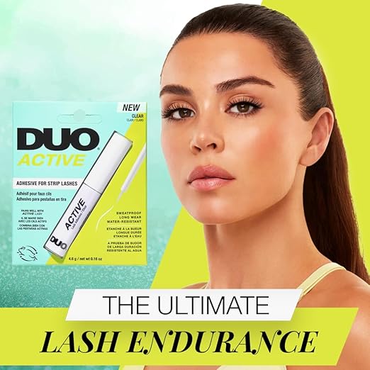 DUO Active Clear Lash Adhesive for Strip Lashes – Long-Lasting, Water-Resistant Eyelash Glue, 0.16 oz, 2 Pack
