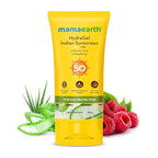 Mamaearth HydraGel Sunscreen | SPF 50 & PA++++ Sun Protection | Helps Fight UVA & UVB Rays with Aloe Vera & Raspberry | Hydrating & Lightweight Gel Based Lotion | 1.69 Fl Oz (50ml)