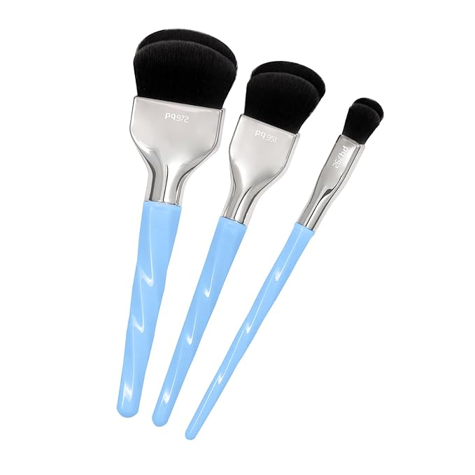 Bdellium Tools Professional Makeup Brush - Blue Double Dome Blender 3pc Brush Set