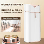 Facial Hair Removal for Women, Portable Painless Electric Shaver Device with Built-in LED, Wet/Dry Electric Razor Hair Remover Epilators for Face, Chin, Upper Lip and Arms (White-2025)