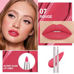 evpct Silky Lip Liner Pencil Retractable, Carmine Red Smooth Lip Liner Creamy Velvet Lipliner Long-Lasting for Korean Makeup Contouring Matte Lip High Pigmented Rich Colors Crayon Lipstick Pen 07