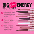 Revolution Beauty, Pout Bomb Plumping Lip Liner, Long Lasting Lip Shaper with Hyaluronic Acid & Vitamin E, Vegan & Cruelty-Free, Cool-Toned Pink