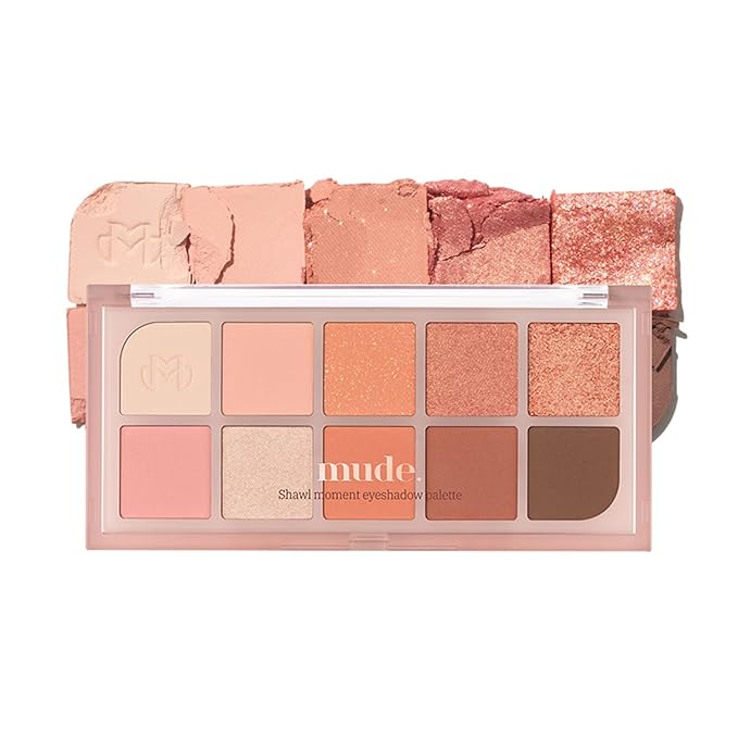 mude Shawl Moment Eyeshadow Palette Matte Shimmering Glitter