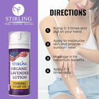 STIRLING Lavender Lotion – Organic Lavender with 2000mg Hemp Oil, Aloe Vera, and Vitamin E – Nourishing and Moisturizing Body Lotion for a Soft and Smooth Feel