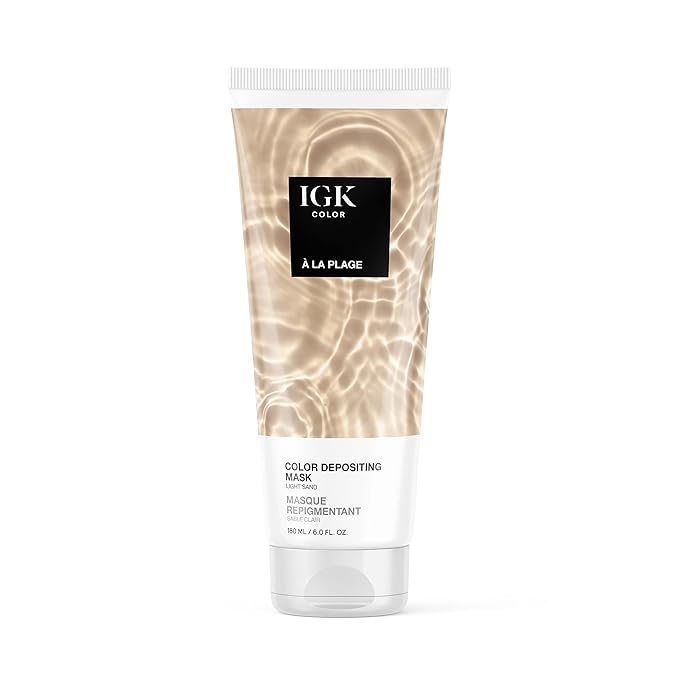 IGK Hair Gloss Toner & Color Depositing Mask | Light Sand Semi-Permanent | Vegan + Cruelty Free | A La Plage