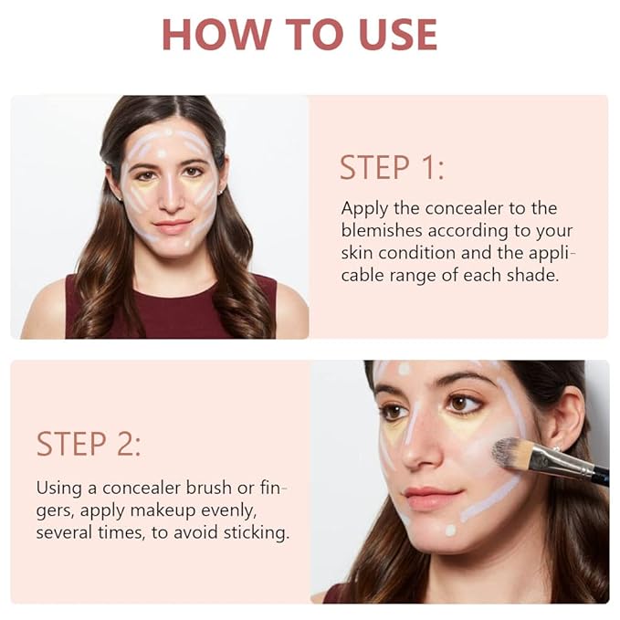 6 Color Correcting Concealer Palette With Concealer Brush, Correcting