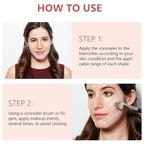 6 Color Correcting Concealer Palette With Concealer Brush, Tattoo Concealer, Cream Contouring Makeup Kit, Corrects Dark Circles Red Marks Scars Light Mediumor creamy concealer A1