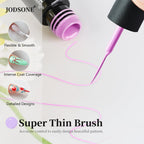 JODSONE Gel Polish Nail Art Gel Liner Set 20 Colors Red Pink Blue Purple with Thin Brush Need U V Lamp Cured Gift for Girls at Home Salon Design