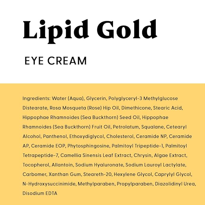 Stratia Lipid Gold Eye Cream Moisturizer & Anti-Aging Skin Care for Dark Circles, Fine Lines, Wrinkles, & Under Eye Brightener, 0.5 fl. oz