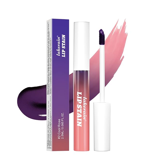 Peel-Off Lip Tint Set - Tattoo Lip Stain Kit, Long-Lasting Matte Finish, Moisturizing Peel-Off Lip Mask, Waterproof & Smudge-Proof, 24H Color Hold (#2 Cool Rose, 1)