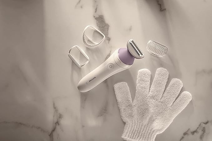 Philips Beauty Lady Electric Shaver Series 6000, Cordless with 4 Accessories, BRL136/00, White