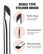 Eyeliner Brush, EIGSHOW Sickle Angled Gel Eyeliner Makeup Brush for Precise Eye Liner, Eyebrow, Eyelid with Ultra Thin Curved Vegan Bristles (E865)