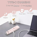 Bikini Trimmer for Women, 2 in 1 Dual-Head Electric Razors for Women Pubic Hair, Waterproof Wet/Dry Use Body Hair Trimmer Face Shaver, Rechargeable Hair Removal for Bikini Legs Face Underarm Arm Back