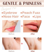 Facial Hair Remover and Eyebrow Trimmer - 2 in 1 Facial Hair Removal Epilators for Women - Rechargeable Travel Face Hair Razor Bikini Shaver for Face Peach Fuzz Lips Chin Armpit Body (White)