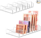 FLMOUTN 2 Pack Makeup Pallet Organizer Eyeshadow Palette Organizers Acrylic 8-Cell Make up Palette Holder Cosmetic Storage for Contour Kit, Eye Shadow, Blush