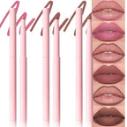 evpct 3Pcs Retractable Lip Liner Pencils Set Pack for Shaping & Sculpting Lips, Pink Chestnut Maroon Dark Taupe Brown Creamy Matte Velvet Pigmented Lip Liner lipliners Crayon Lipstick,09 + 10 + 12