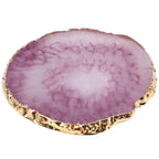 Nail Art Palette, Natural Resin Stone Nail Art Palette for Painting Placing Things Making Nail(Rose red)
