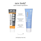 Thinksport Mineral Sunscreen, SPF 50 Clear Zinc Oxide Sunscreen, 3 Fl Oz, Natural, Water Resistant, Reef Safe, Broad Spectrum UVA/UVB Sun Screen for Sun Protection, Travel Size