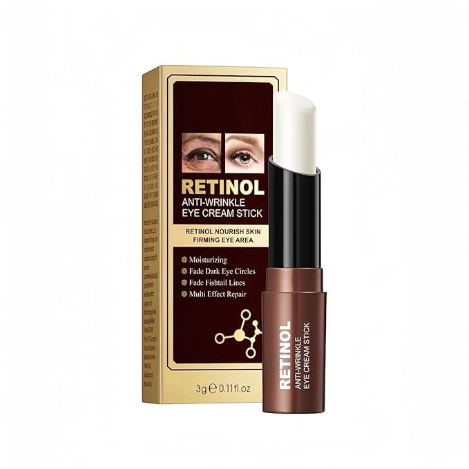 Retinol Eye Cream Stick for Dark Circles Under Eye Treatment, Puffiness and Bags - Firming & Hydrating Eye Cream for Anti-Aging Results in 3-4 Weeks