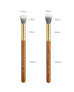 Desert Oak Series Dual Wool Blush Brush - Flat Top Goat Hair for Diffused Powder & Cream Blush, Seamless Blending, Bubinga Handle (CM 188)