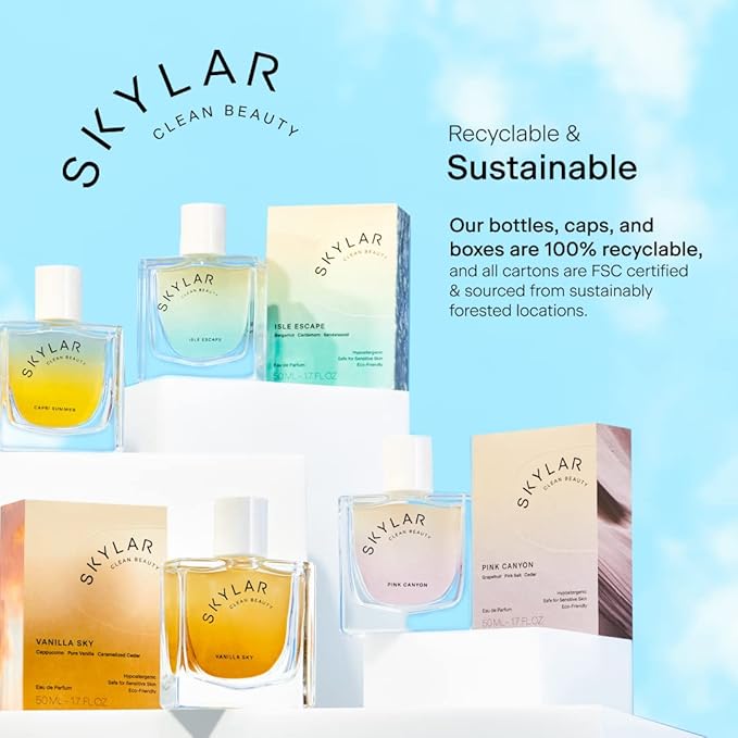 Skylar Salt Air Eau de Parfum - Hypoallergenic & Clean Perfume for Women & Men, Vegan & Safe for Sensitive Skin - Fresh Perfume with Notes of Driftwood, Sea Salt & Seaweed - 10mL /0.33 Fl oz
