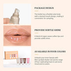 4Pcs Hydrating Lip Gloss Set, Mini Lip Butter Balm Pack, High Shine Glass Finish Lip Moisturizing Plumping Lip Gloss Shiny Jelly Liquid Lipstick for Women