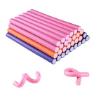 30PCS 9.45" Flexible Foam Curling Rods, Twist Heatless Hair Rollers for Women, Girls, Long and Short Hair, Sleep-In (0.71 x 9.45 Inch, Random Color)