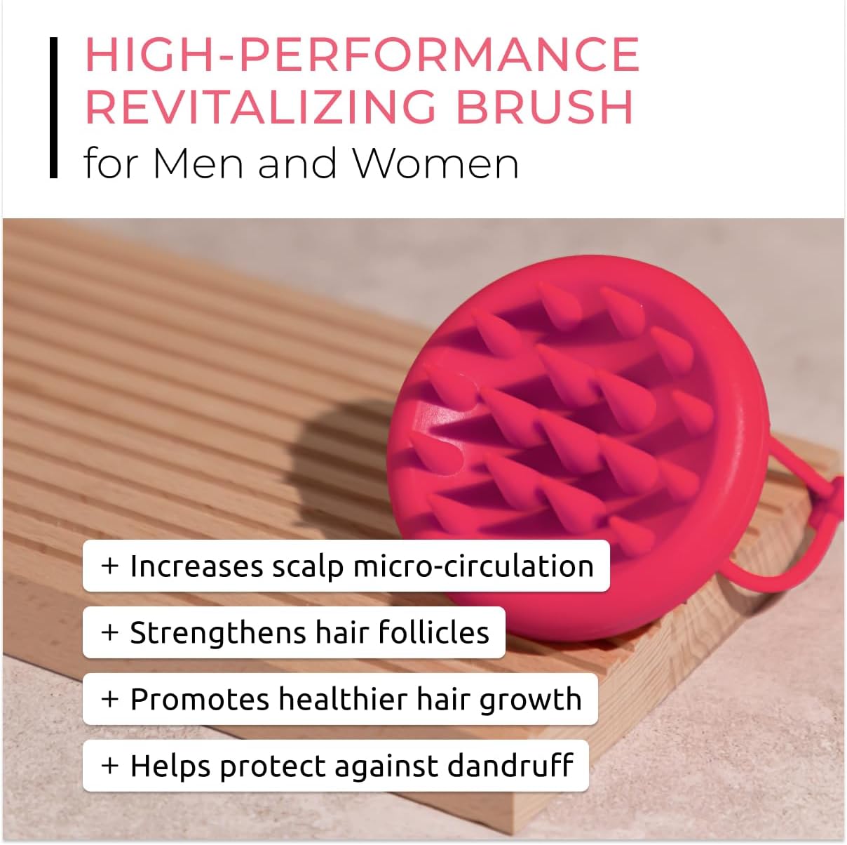 DS Labs Revitalizing Scalp Brush - Silicone Shampoo Massager for a Cleaner, Fresher, Feeling Scalp, Lifts Build Up & Boosts Lather, Ergonomic, Water Resistant, for All Hair Types