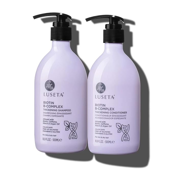 Luseta B-Complex Shampoo & Conditioner Set for Hair Strengthening, Routine shampoo and Conditioner for Women, Biotin Shampoo for Thinning Hair for Women and Men All Types 2 x 16.9oz