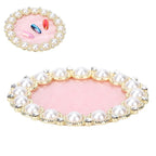 Resin Stone Nail Art Palette, Nail Art Display Board Cosmetic Nail Mixing Palette Drawing Color Mixing Nail Art Painting Gel Palette Tips Display Plate(Golden)