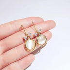 Vintage Circle Drop Earring Gold Cat