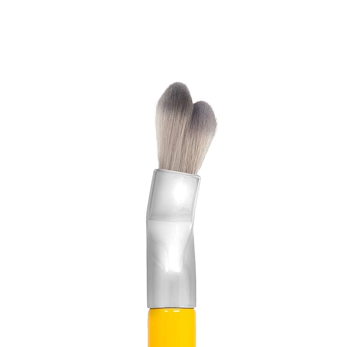 Bdellium Tools Professional Makeup Brush - Studio Series 971 Large Slanted Double Dome Blender - With Soft Synthetic Fibers, For Quick & Easy Application and Blending (Yellow, 1pc)