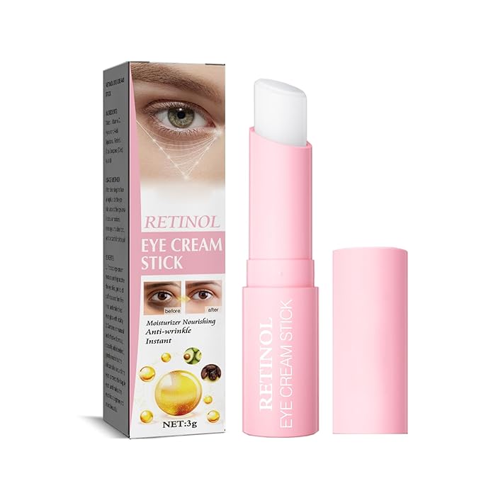 Retinol Eye Stick with Vitamin C Eye Cream for Dark Circle and Puffiness, Brightening Eye Balm Reduces Fine Lines and Bags in 4 Weeks