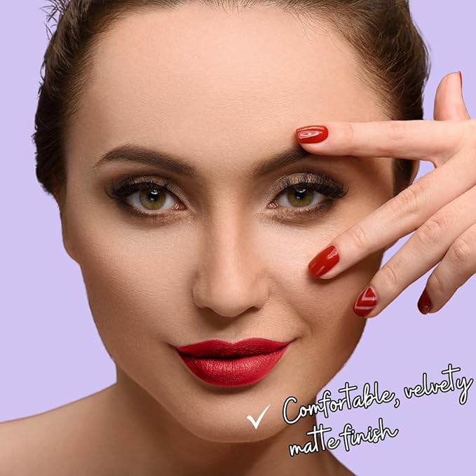 Classic Red Velvet Mousse Liquid Lipstick | High-Pigmented Non-Sticky Non-Drying | Rita