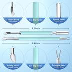 2PCS Metal Teal Cyan Cuticle