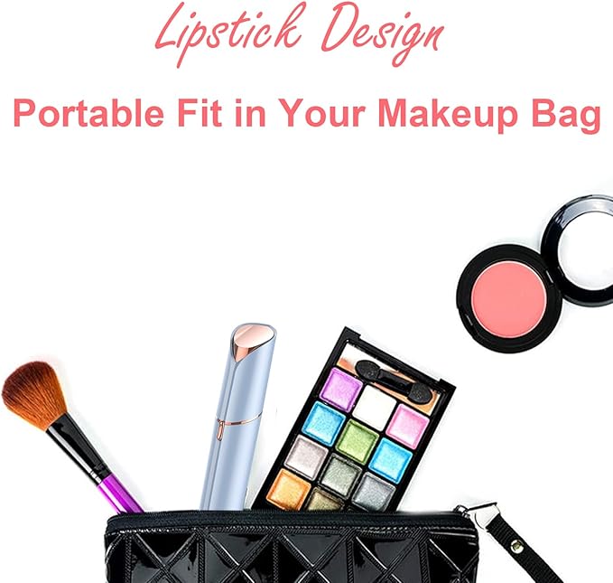 Facial Hair Removal for Women, Mini Hair Remover, Electric Razor Shaver Portable Bikini Epilator for Lips, Chin, Armpit, Peach Fuzz, Fingers, Neck, Cheek and USB Rechargeable (Blue)