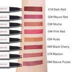 2Pcs Longwear Liquid Lip Liner Stain Marker Pen Set Long Lasting Waterproof, Dark Black Cherry Wine Red Matte 24 Hour Lip Liner and Lipstick Combo, Color Stay Lipliner All Day, Lip Stains peel off