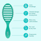 Wet Brush Speed Dry Hair Brush, Amazon Exclusive Aqua, Vented Design & Soft HeatFlex Bristles, Blow Dry Safe, Ergonomic Handle Manages Tangles & Uncontrollable Strands, Pain-Free Hair Accessories