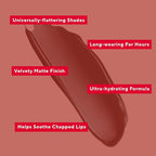 Mirabella Luxe Advanced Formula Matte Lip Gloss, Richly Pigmented Long-Wear and Full-Coverage Liquid Lipstick, Matte Lipstick for Women Stays Put and Won't Dry or Crack Lips, Heartbreaker