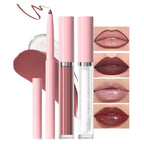 3-in-1Deep Burgundy Matte Lip Stain Kit | Waterproof Lip Liner + Hydrating Matte Lip Gloss + Nourishing Lip Oil | Long Lasting Plumping to Create Perfect Lip Makeup.08#