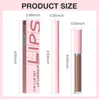 evpct Retractable 1Pcs Lip Liner Pencils and 1 Pcs Lip Gloss Makeup Set for Shaping & Sculpting Lips, Brown Long-Lasting Waterproof Longwear Matte Rich Lip Colors Liner Crayon Liquid Lipstick 05#