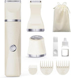 3-in-1 Electric Razor for Women - Waterproof Bikini Trimmer,Rechargeable Electric Shaver for Lady,Pubic Hair Trimmer Women,Personal Trimmer Groomer for Body Hair (Cream, LY)