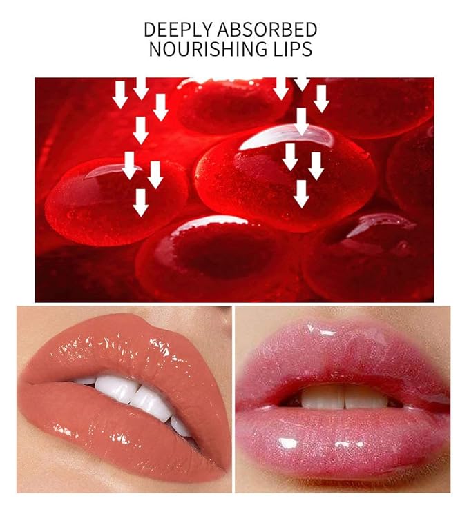 MAEPEOR Plumping Lipgloss 9 Colors Moisturizing Lip Plumper Shiny Jelly Lip Gloss Natural Liquid Lipstick for Women and Girls (High Shine, 09#Transparent)