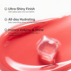 Catkin Lip Plumper Gloss, Tinted Lip Serum with Hyaluronic Acid & Jojoba Oil, Non-sticky Volumizing Hydrating Formula for a High Shine Maximum 3D Look, Plump & Soft Lips 0.12 Fl Oz - C02 Rose Diamond