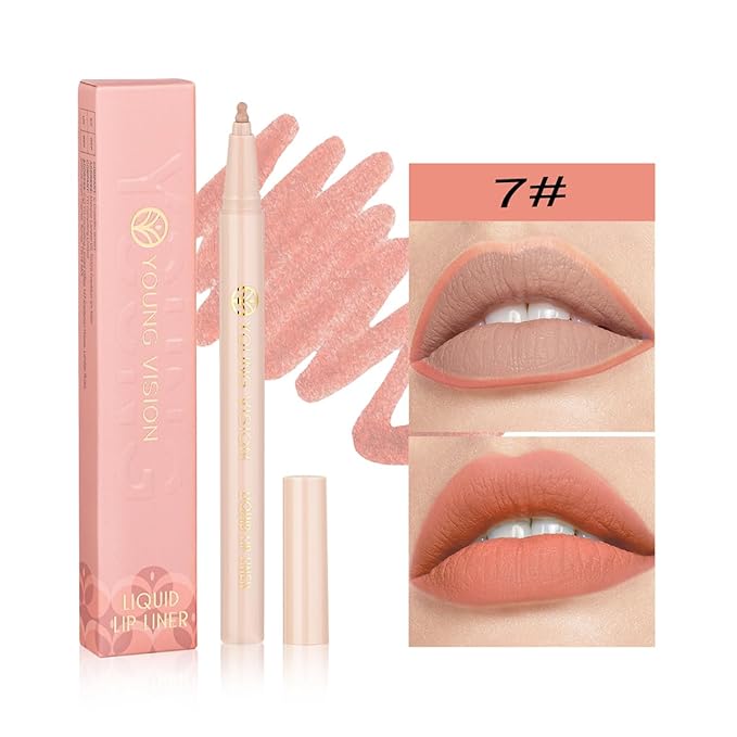 YOUNG VISION Gourd-Shaped Precision Liquid Lipstick & Lipliner - Nude Matte Shades