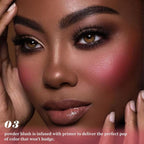 Rose Bean Paste Matte Single Pressed Cheeks Face Blushes Makeup Palette, Rose Bean Monochrome Cream Blushes Palette Makeup for Older Women, Natural Pigmented Paleta de rubores monocromática 04