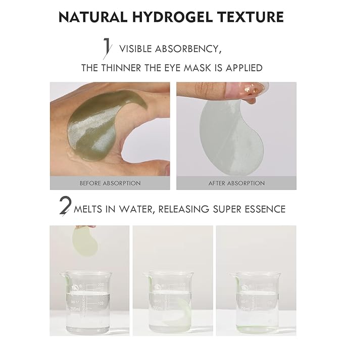 Under Eye Patches for Puffy Eyes, Dark Circles and Wrinkles, 60 Pcs Eye Masks with Rose, Snail and Green Tea Extract to Refresh Your Eye Skin (Snail Extract)