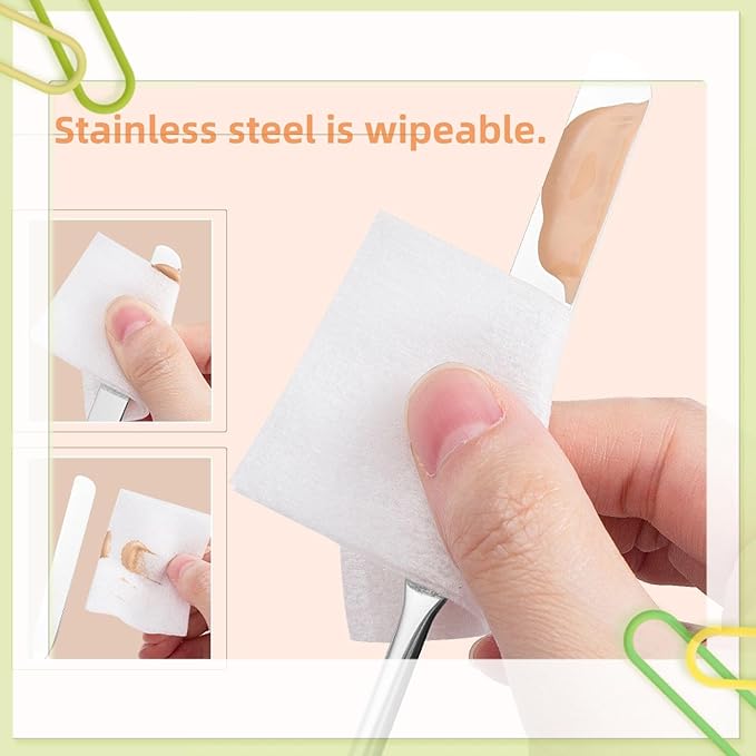 Stainless steel make-up spatula and tray set Make-up